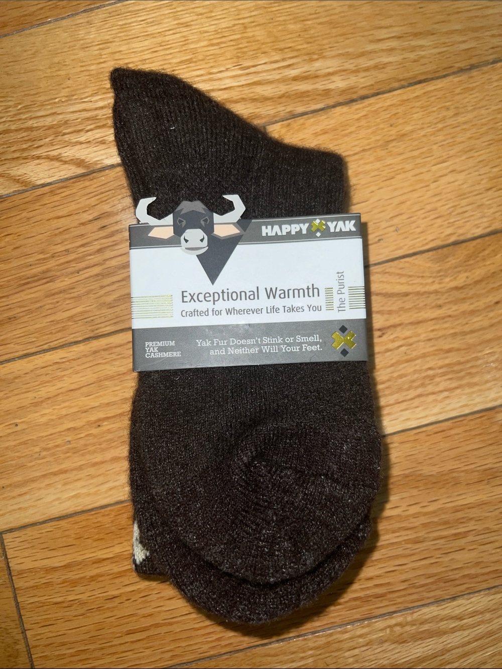 Happy Yak Socks Premium Yak Cashmere Size Medium - Brown
